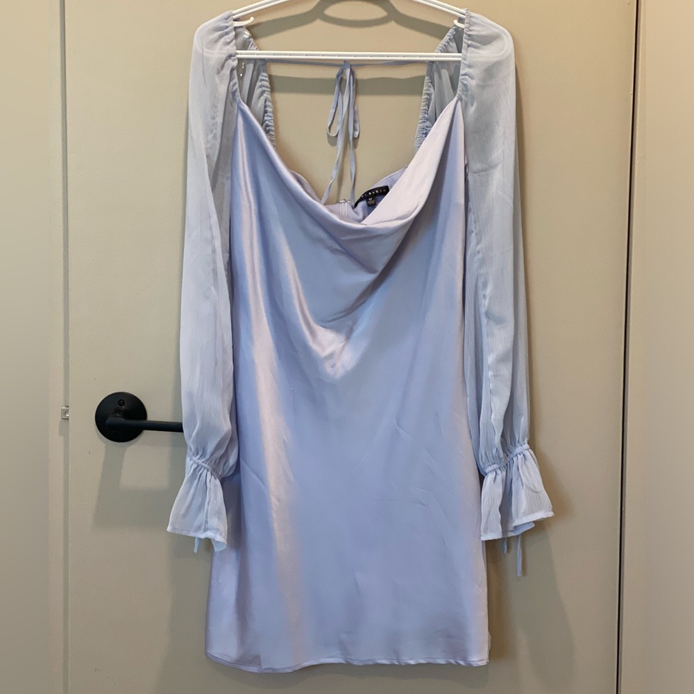 Chic Periwinkle Cowl Neck Dress